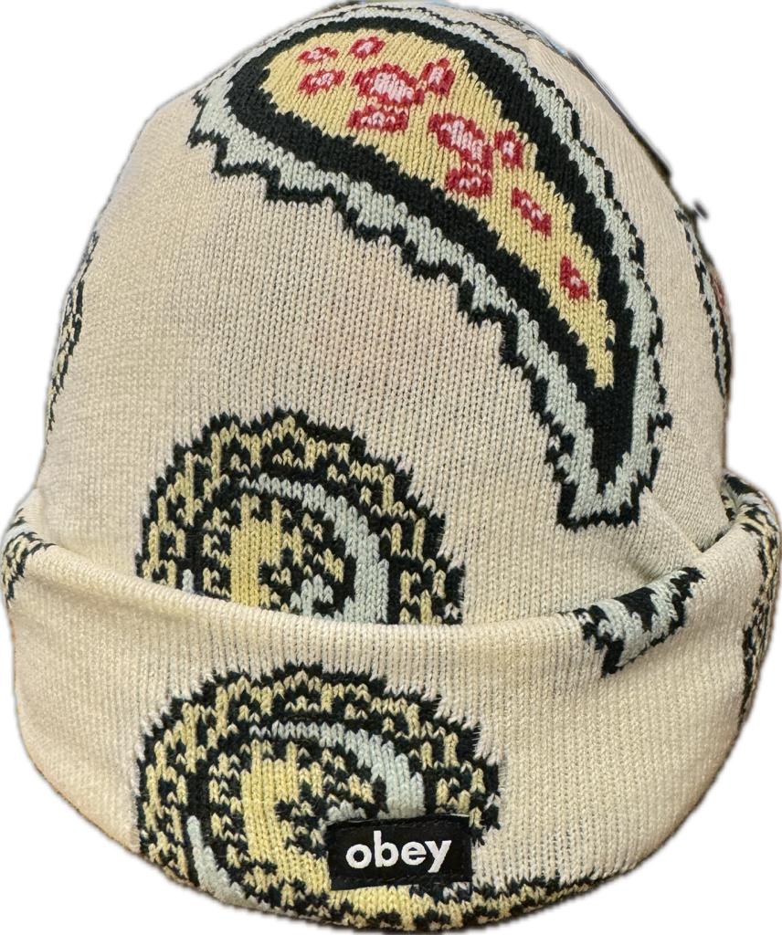 Obey Paisley Beanie - Unbleached Multi