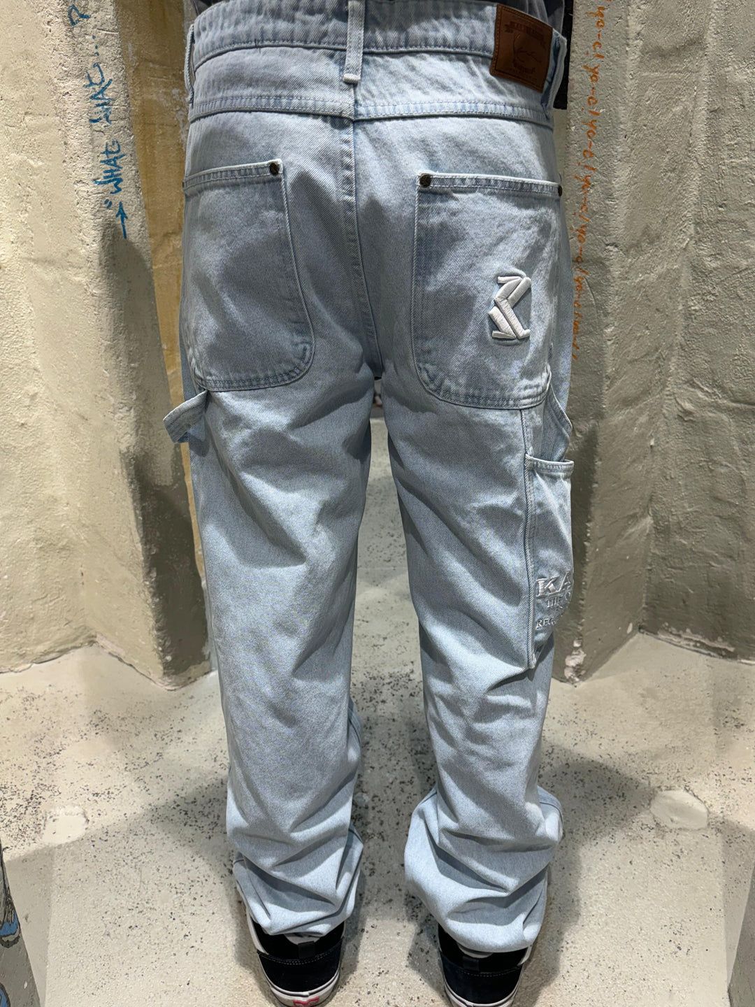 Karl Kani Retro Baggy Workwear Denim Jeans Bleached Blue – YO-C