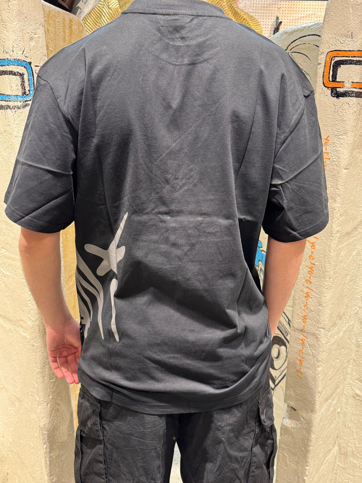 Karl Kani Woven Signature Tag Tee - Black / Dark Grey