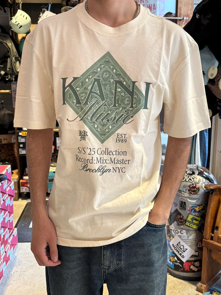 Karl Kani Music Paisley Print T-Shirt - White Cream