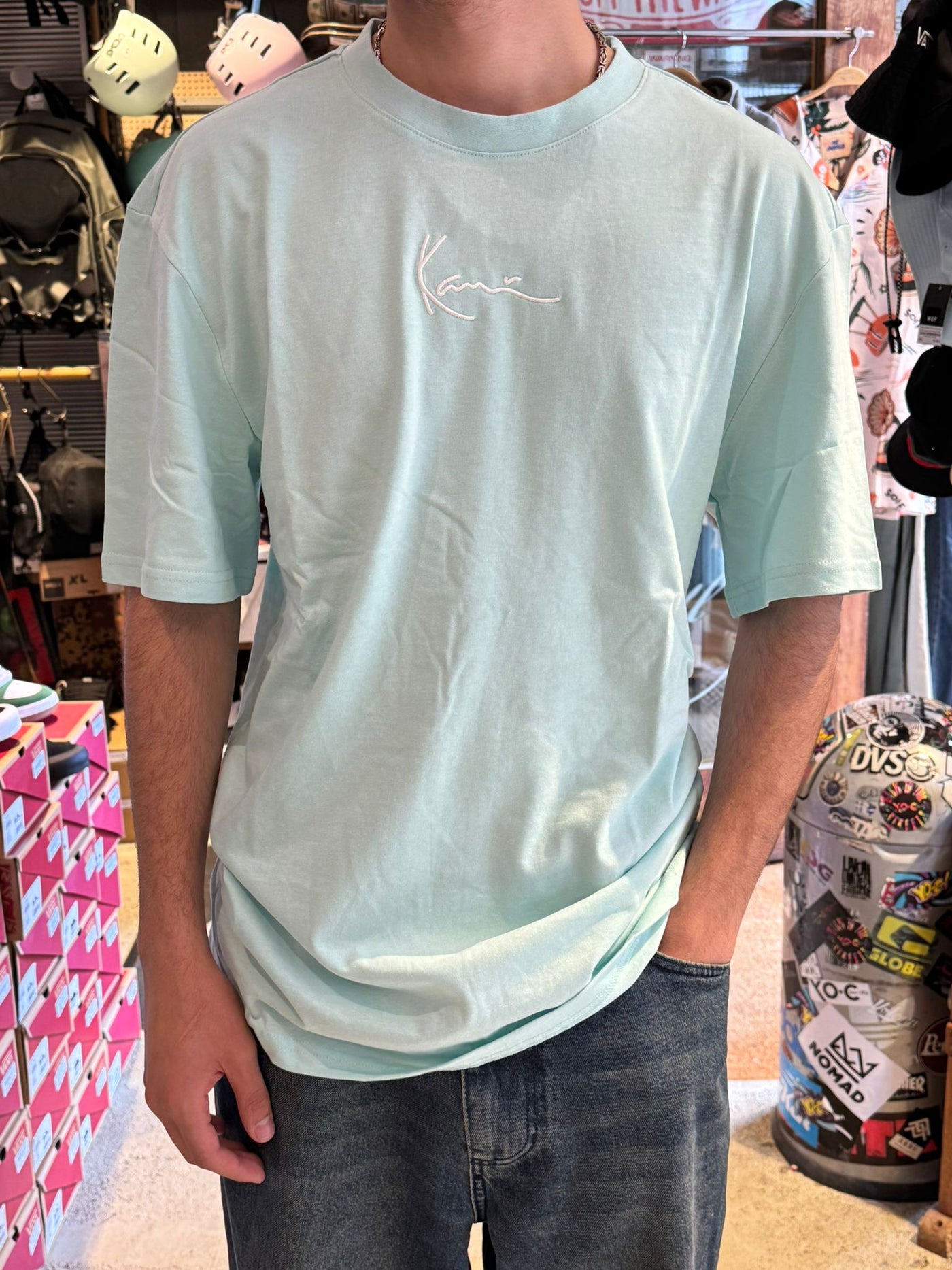 Karl Kani Small Signature Essential T-Shirt - Very Light Blue