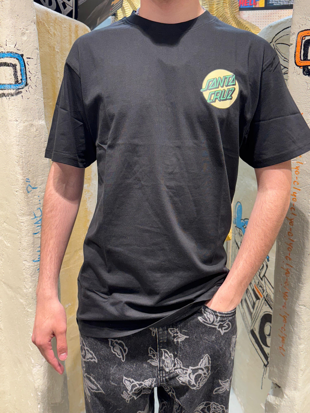 Santa Cruz Screaming rose Flash tee - Black