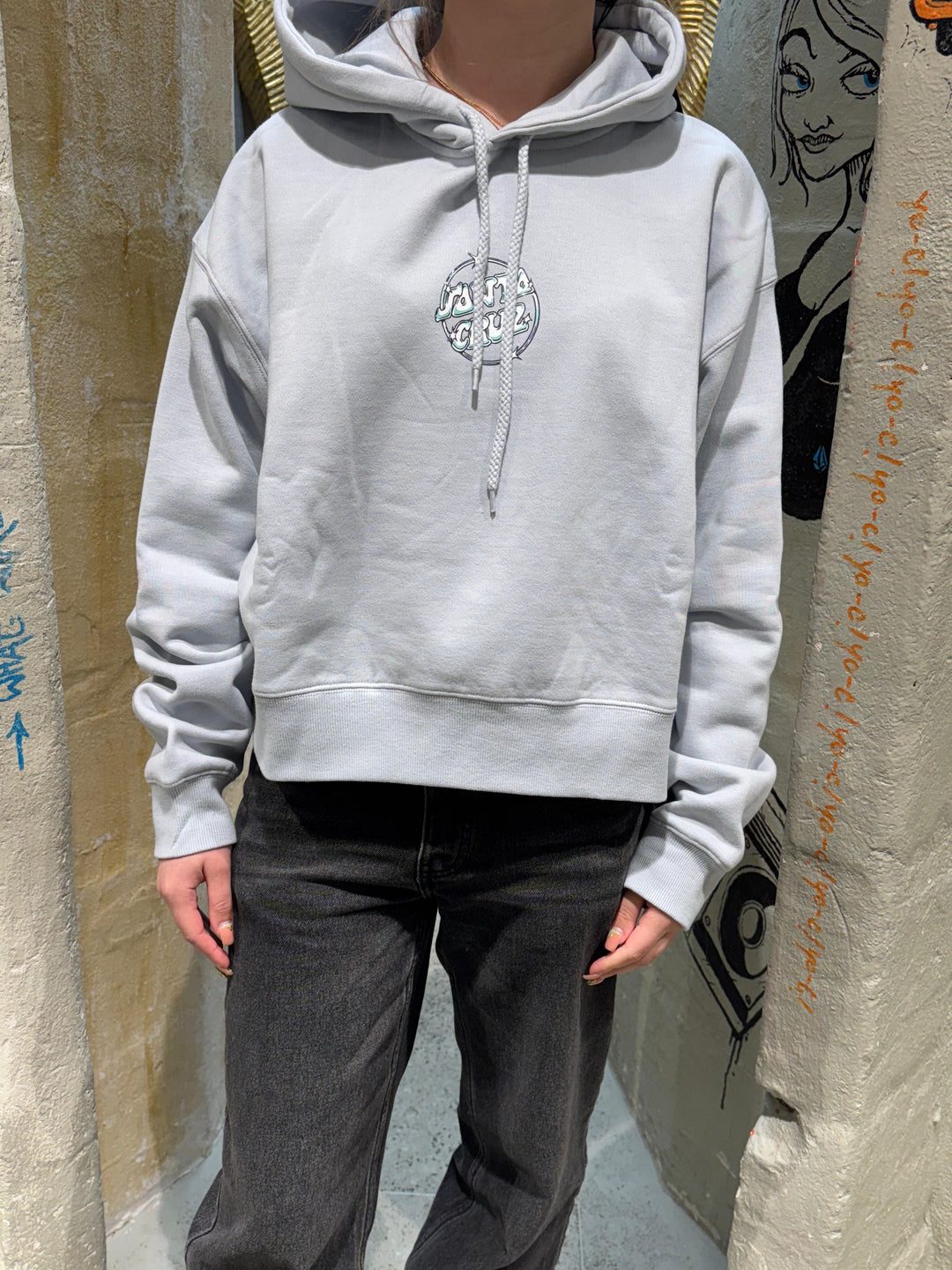 Santa Cruz Offshore Dot Woman Hoodie - Barely Blue