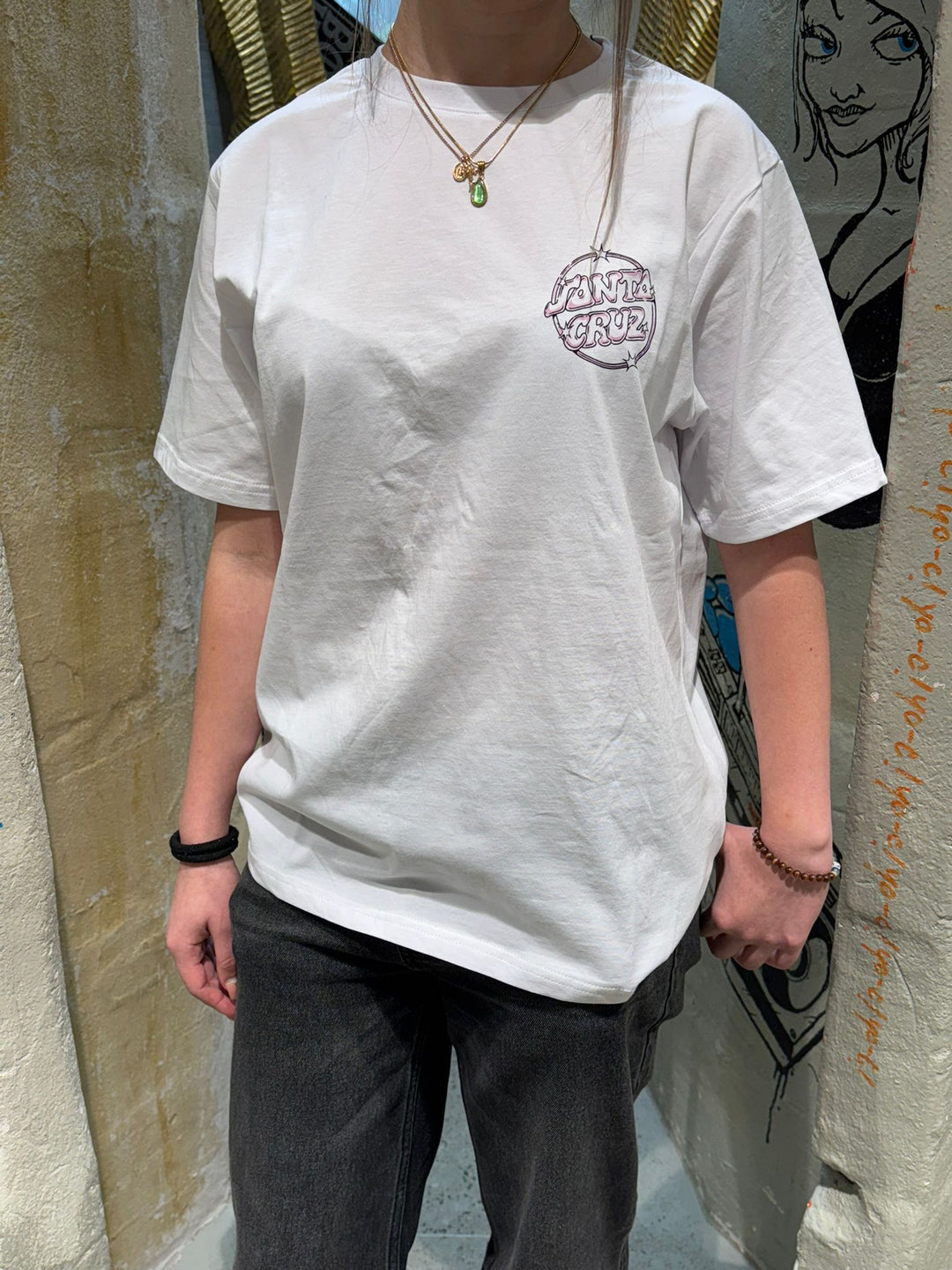 Santa Cruz Offshore Dot Woman T-Shirt - White