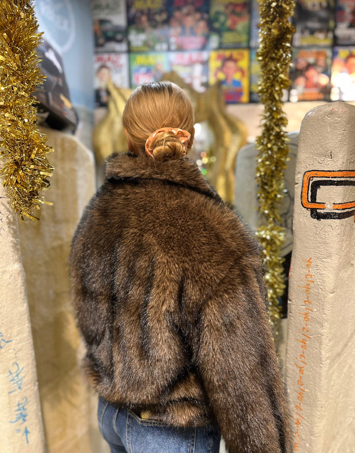 Karl Kani Metal Sig Fur Jacke - Brown