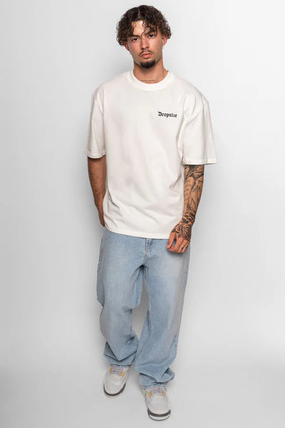 Dropsize TS-223 HEAVY V2 EMBO T-SHIRT - Cream White