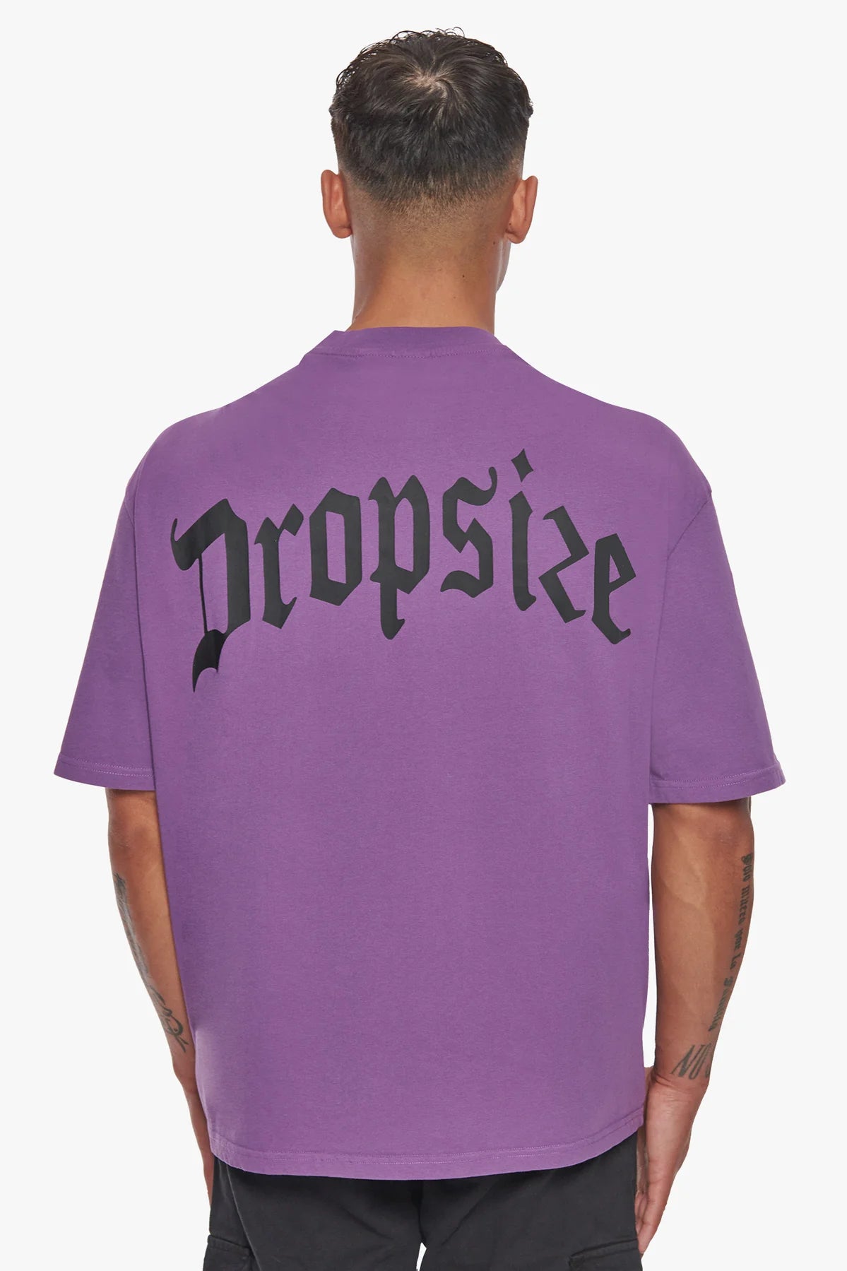 Dropsize TS-028 HEAVY OVERSIZE BACKPRINT T-SHIRT - Washed Purple