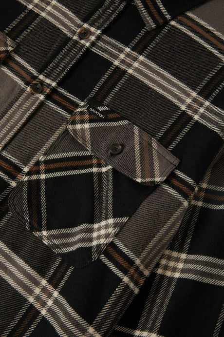 Brixton Bowery Flannel Black/Charcoal/Pinecone