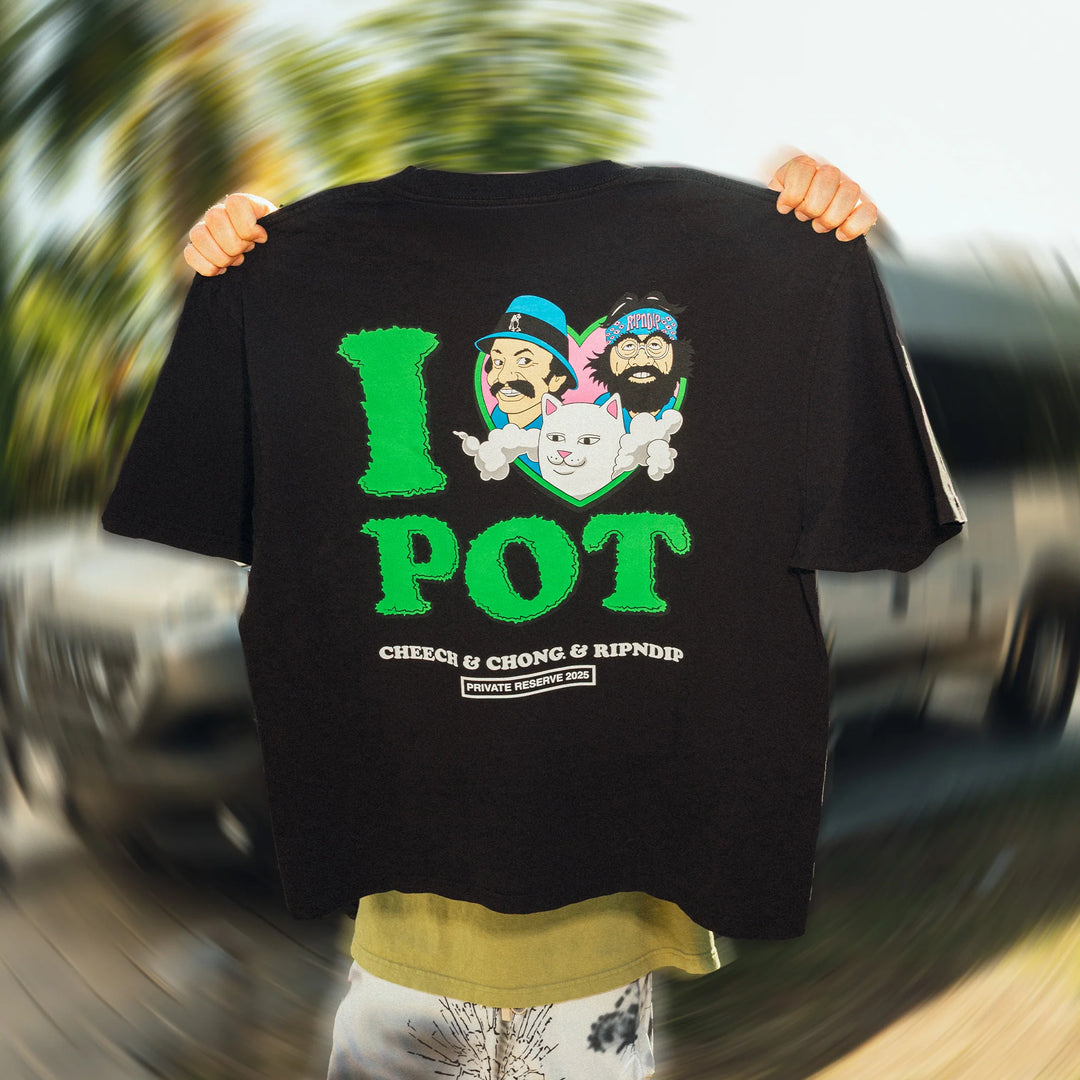 RIPNDIP Cheech Chong I <3 Pot Tee - Black