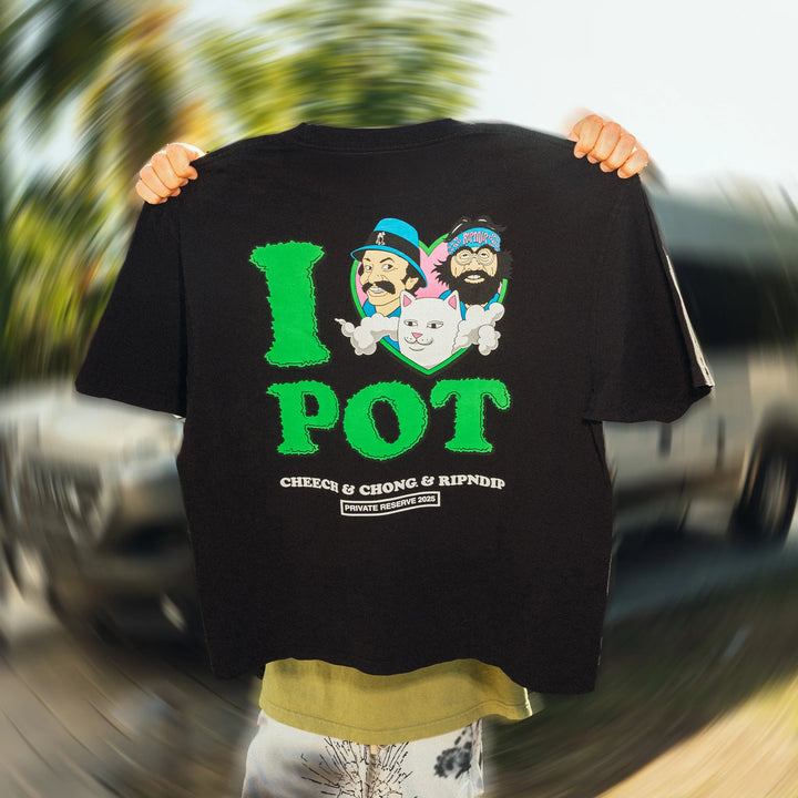RIPNDIP Cheech Chong I <3 Pot Tee - Black