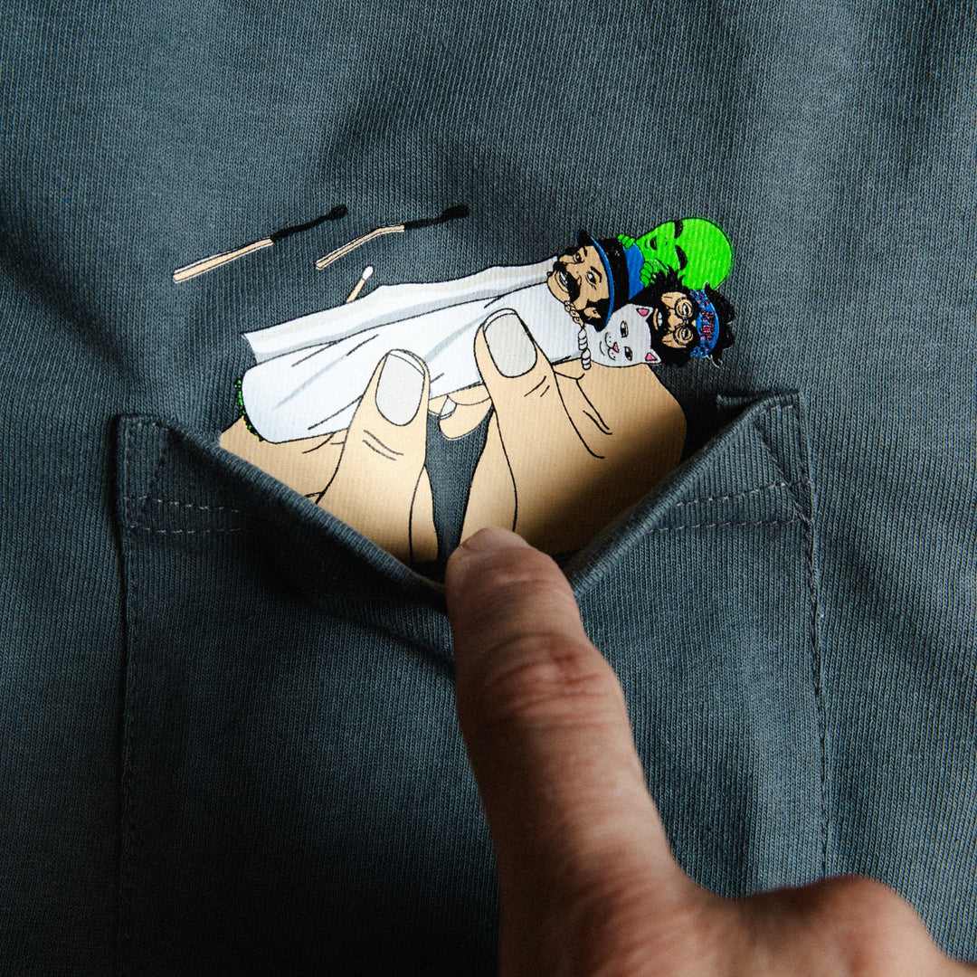 RIPNDIP Cheech Chong Roll Me Up Tee - Charcoal