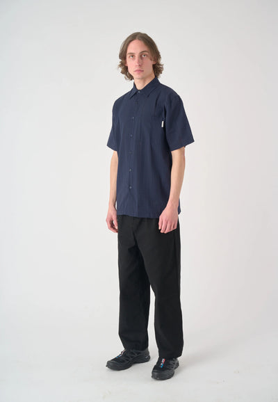 Cleptomanicx Tourist Kurz Arm Hemd - Sky Captain