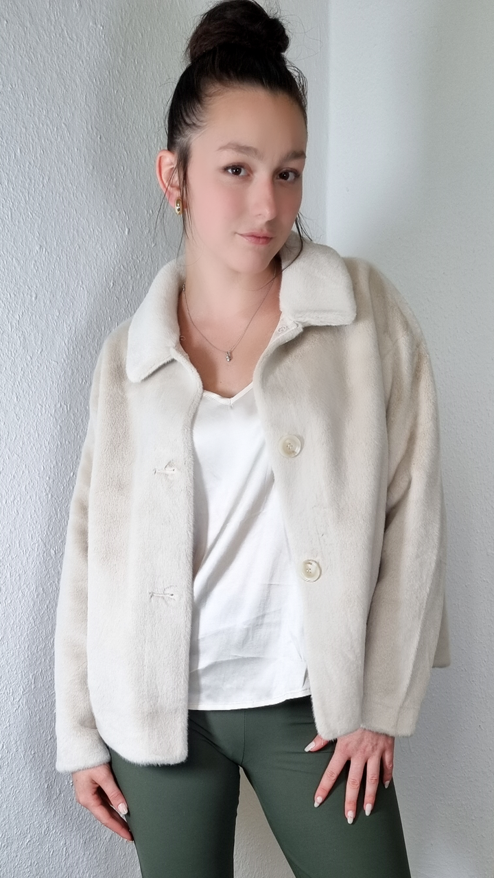 pride to BE Daria Shorthair Mink Jacke - Off White Outlet