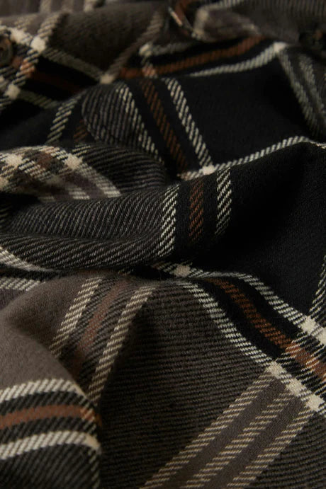 Brixton Bowery Flannel Black/Charcoal/Pinecone
