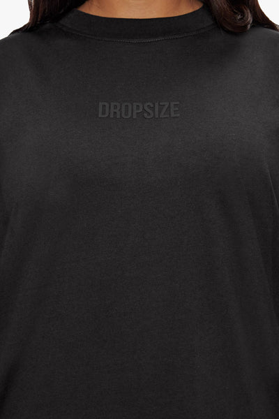 Dropsize WTS-004 HEAVY MIDDLE HD PRINT T-SHIRT - WASHED BLACK