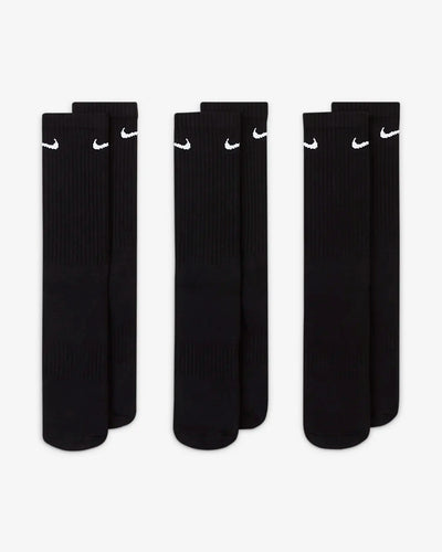 Nike 7664 Everyday Cushioned Crew Socks (3Pair) - 010 Black