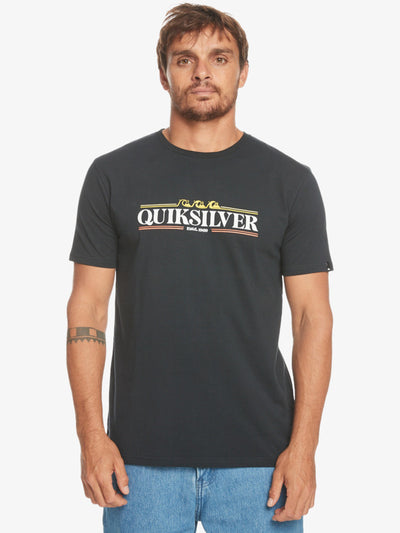 Quicksilver Gradient All Line Up  T-Shirt - black