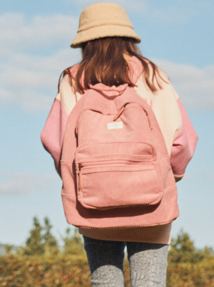 Roxy Cozy Nature Cord Rucksack Bag - Sachet Pink