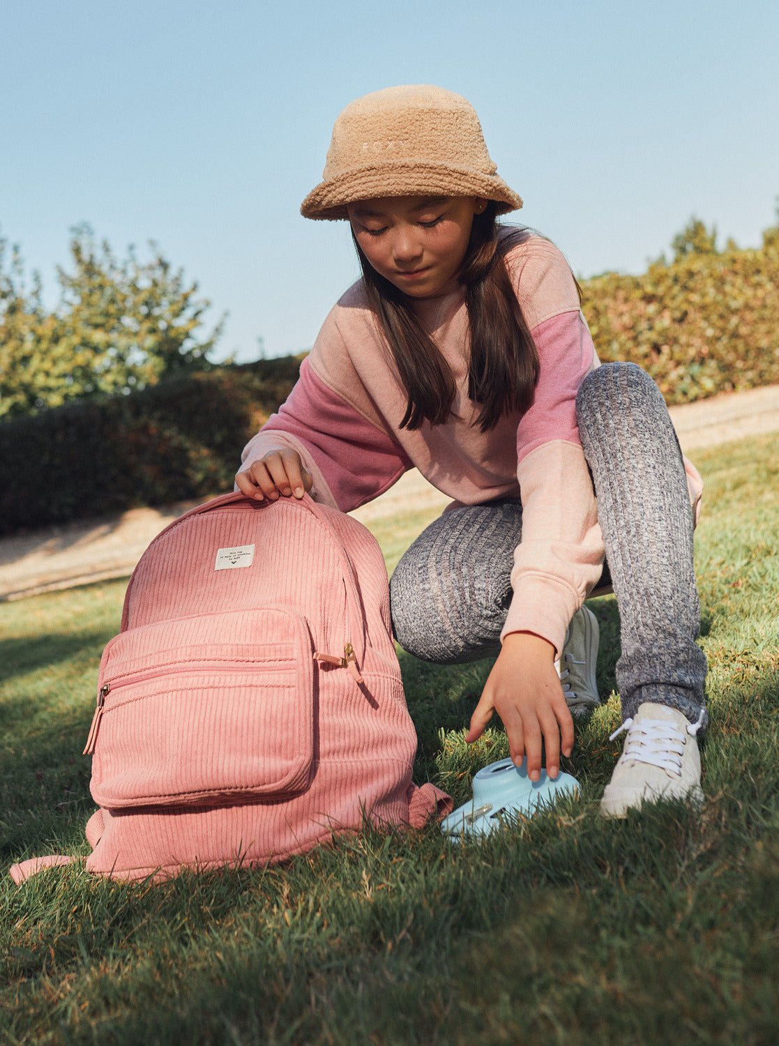Roxy Cozy Nature Cord Rucksack Bag - Sachet Pink