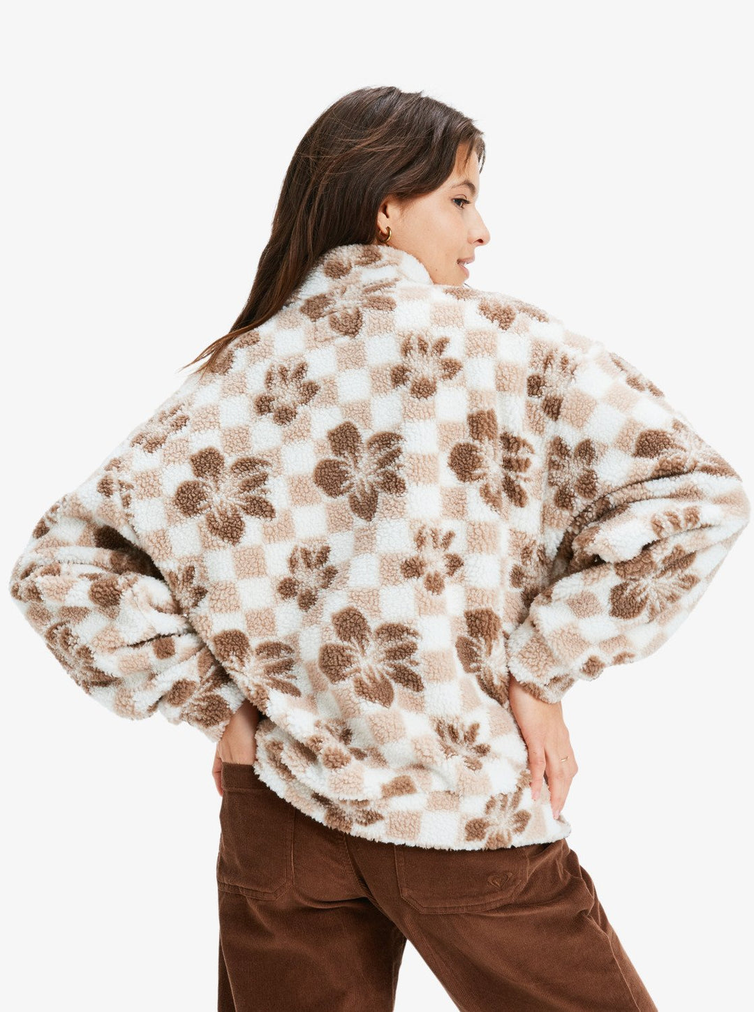 ROXY Jive Talking Bonded - Zip Woman Fleece mit Reißverschlusskragen Beige WBS5