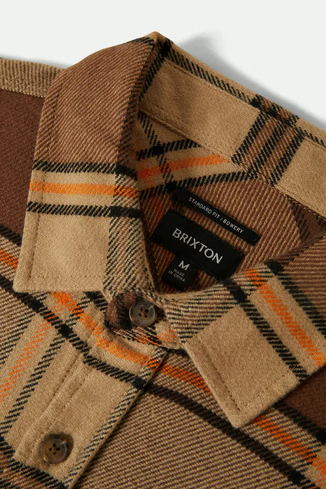 Brixton Bowery Flannel Sand/Pinecone/Solar Orange