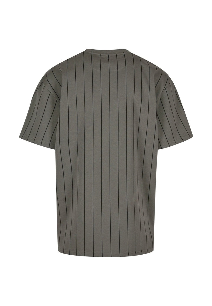 Karl Kani Autograph Pinstripe Jersey Boxy T-Shirt - Grey