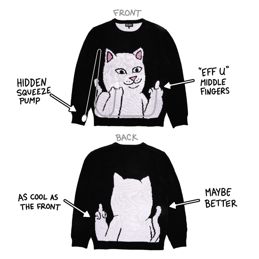 RipNDip Lord Nermal Flippy Knit Strick Sweater - Black