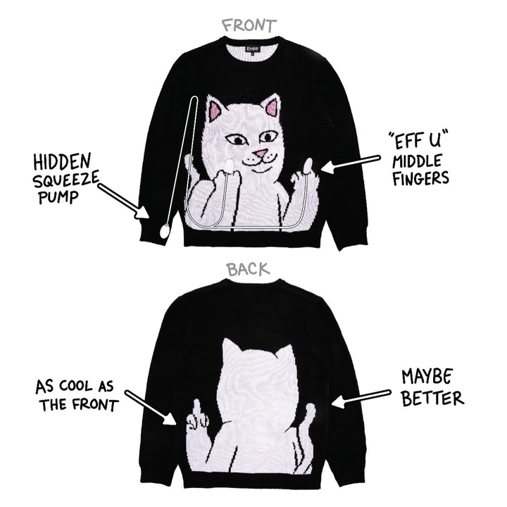 RipNDip Lord Nermal Flippy Knit Strick Sweater - Black