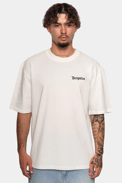 Dropsize TS-223 HEAVY V2 EMBO T-SHIRT - Cream White