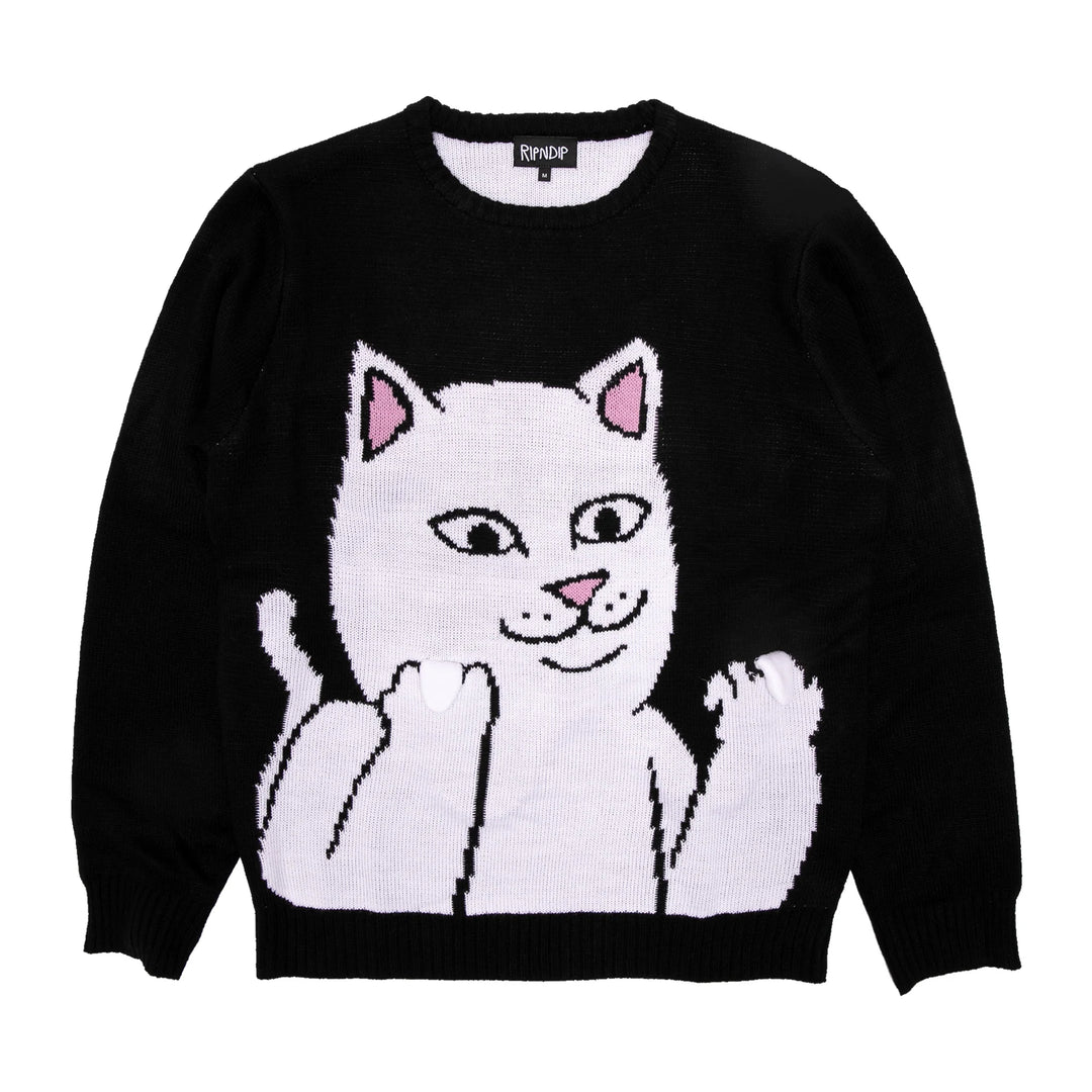RipNDip Lord Nermal Flippy Knit Strick Sweater - Black