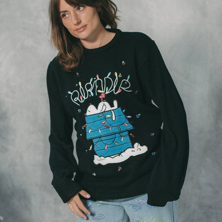 RipNDip Nerm Christmas Light Up Knit Sweater - Black