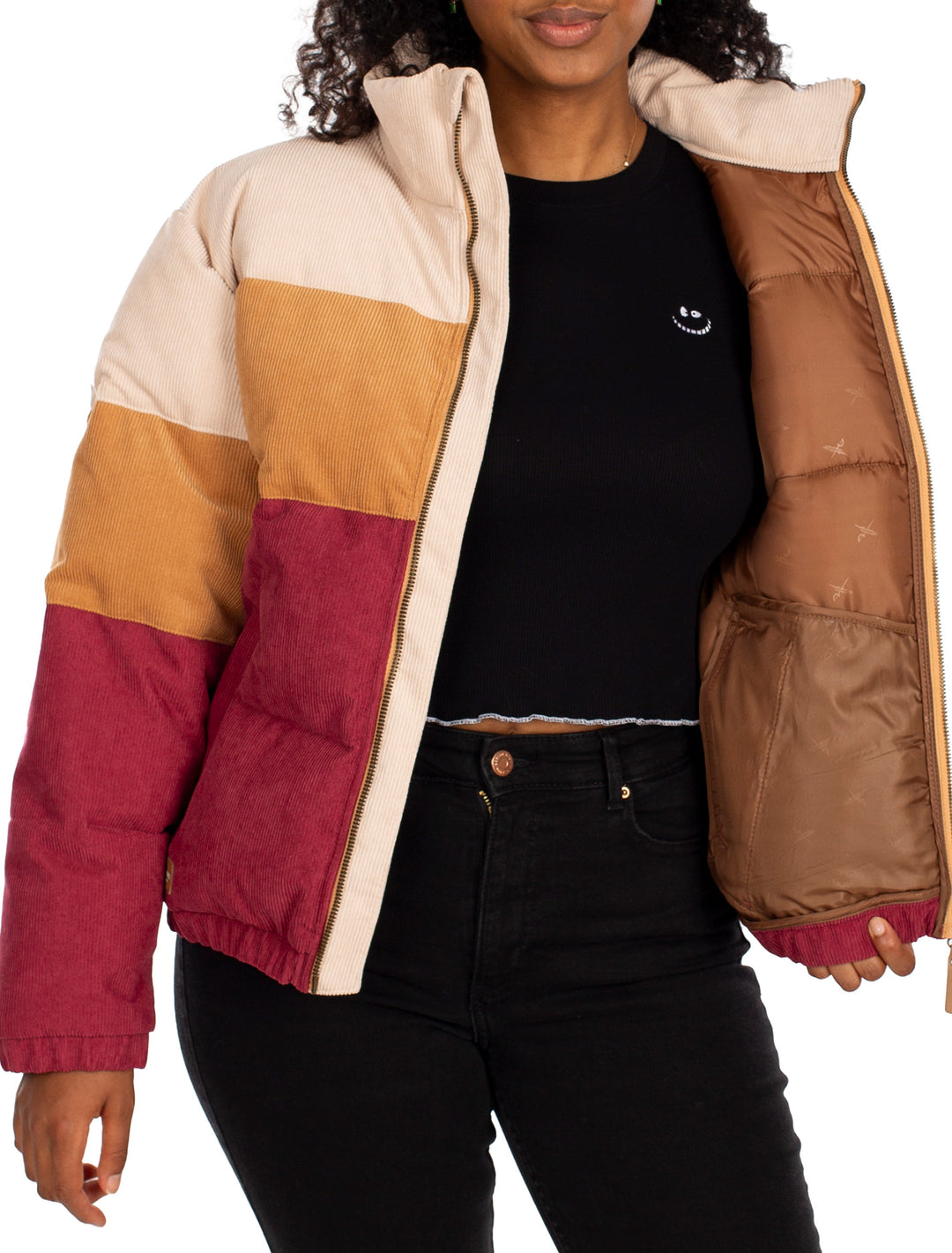 Iriedaily Cordy Puffer Jacket - Dark Red