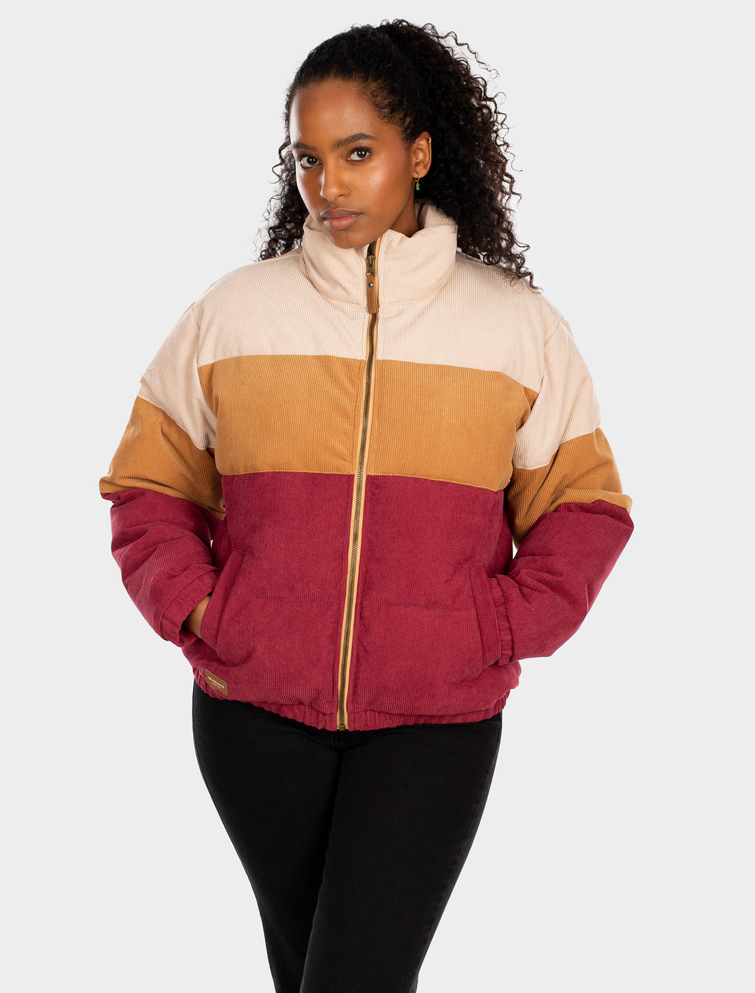 Iriedaily Cordy Puffer Jacket - Dark Red