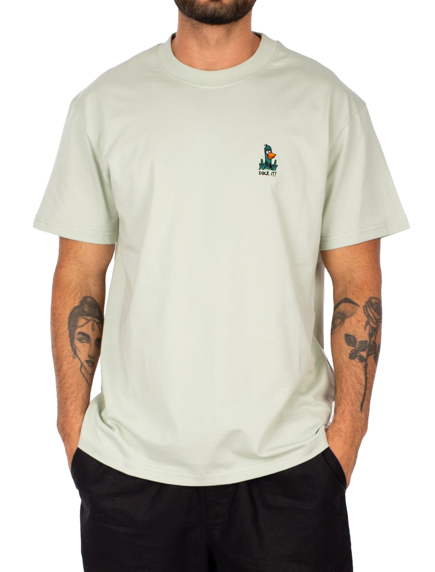 Iredaily What The Duck Tee [light sage]