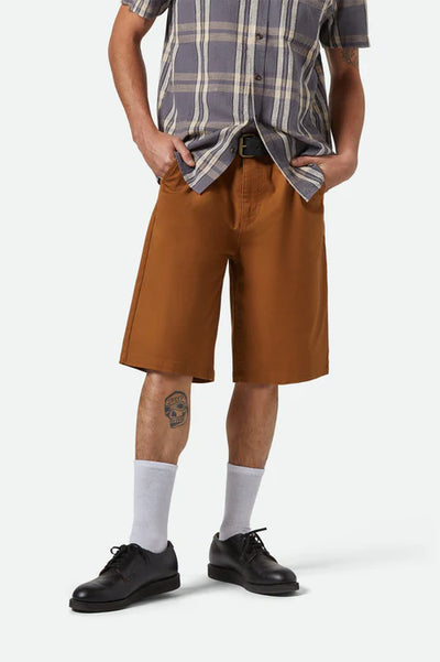 Brixton Choice Chino Baggy Short - Washed Copper