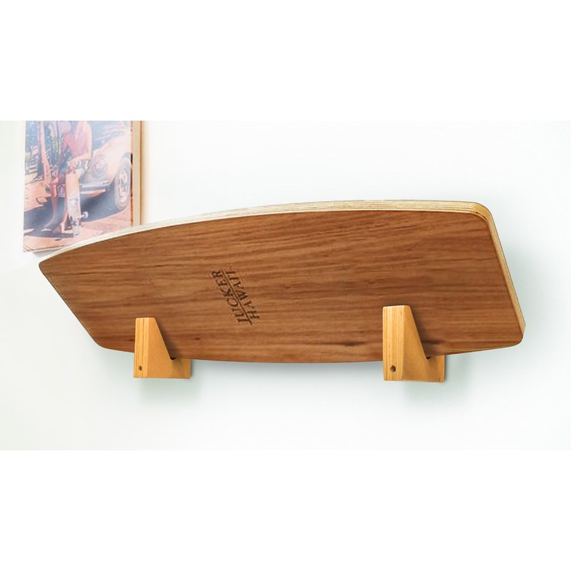 Jucker Hawaii Longboard / Jucker Hawai Skateboard / Balanceboard / Snowboard / Wakeboard Wandhalterung Set WOOD BLOCK