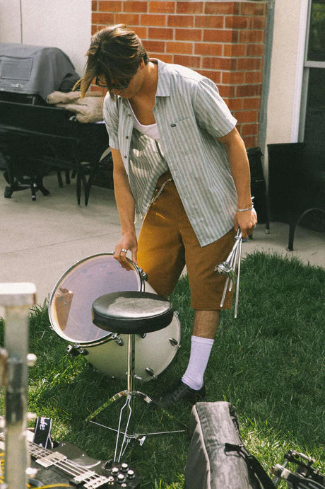 Brixton Choice Chino Baggy Short - Washed Copper