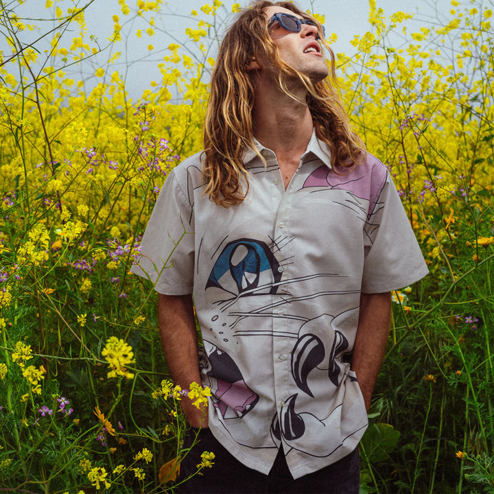 RIPNDIP Metal Claw Button Up Hemt kurz Arm - Bone