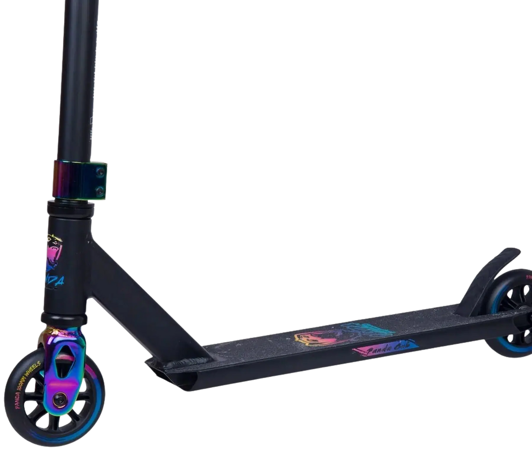 Panda Cub Kids Stunt Scooter - Black / Rainbow