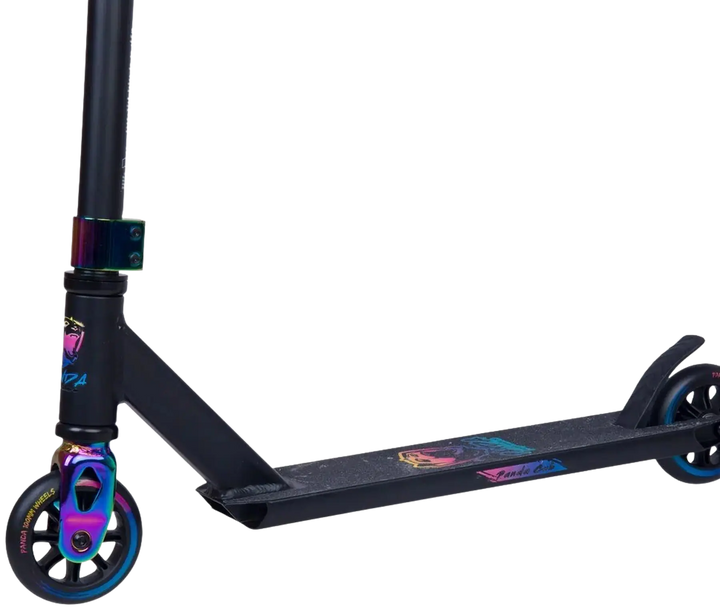 Panda Cub Kids Stunt Scooter - Black / Rainbow
