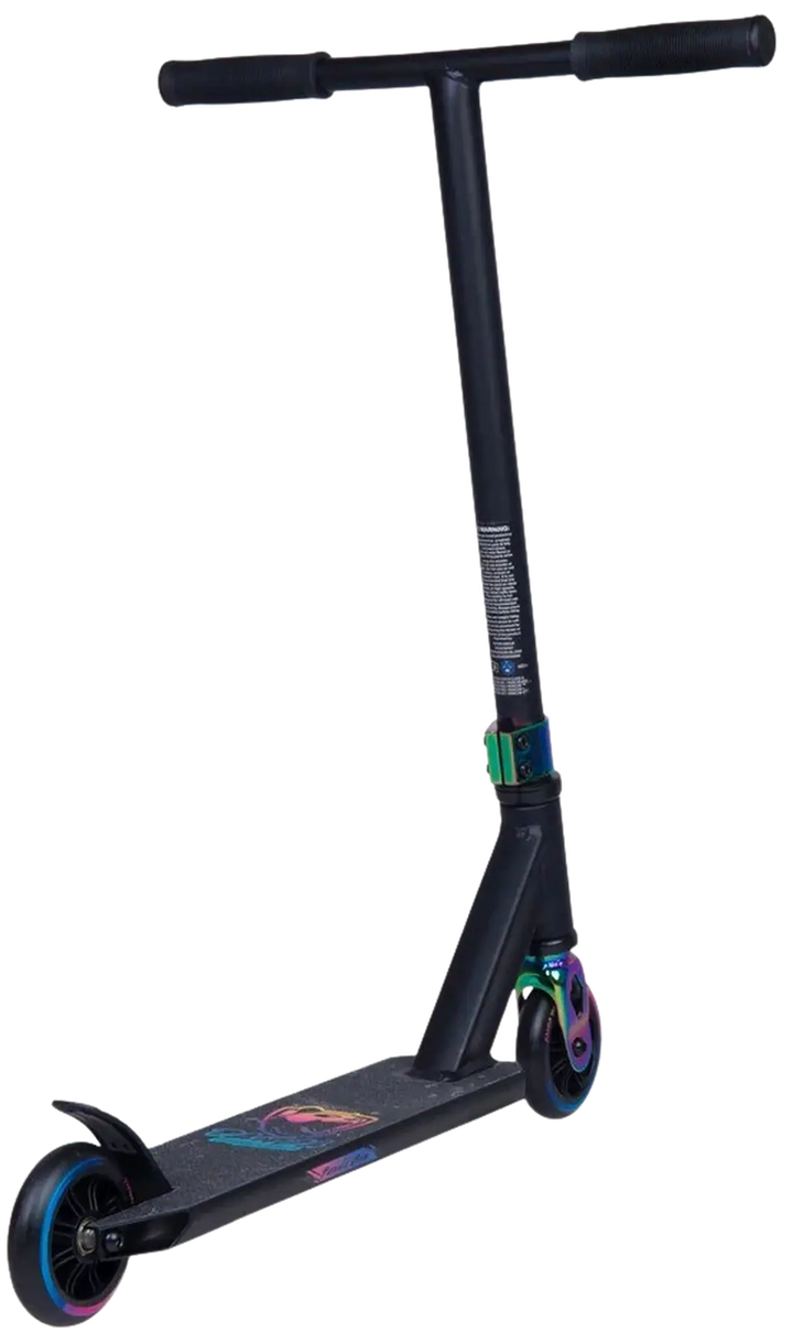 Panda Cub Kids Stunt Scooter - Black / Rainbow