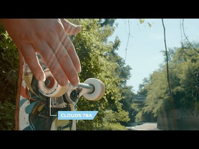 Ricta Chrome Clouds Cruiser Skateboard Wheel 54mm - White Blue Chrome