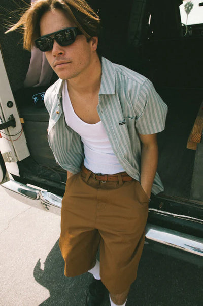 Brixton Choice Chino Baggy Short - Washed Copper