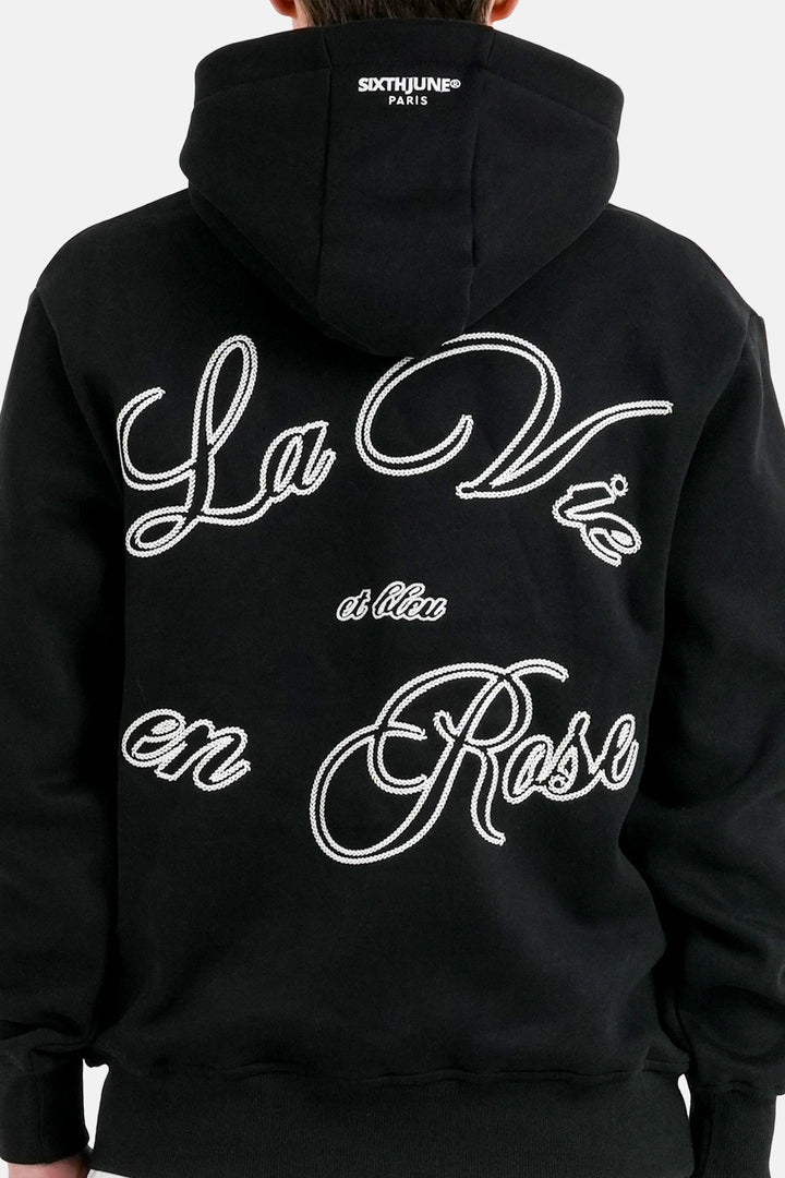 Sixth June La Vie En Rose Embro Hoodie - Black