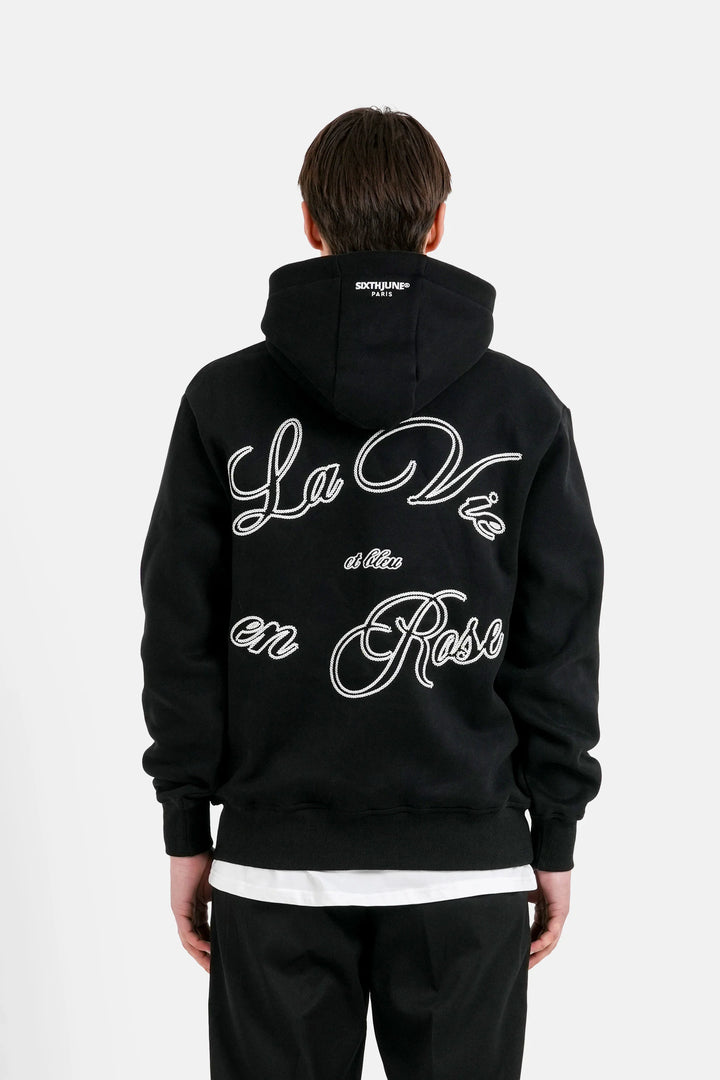 Sixth June La Vie En Rose Embro Hoodie - Black
