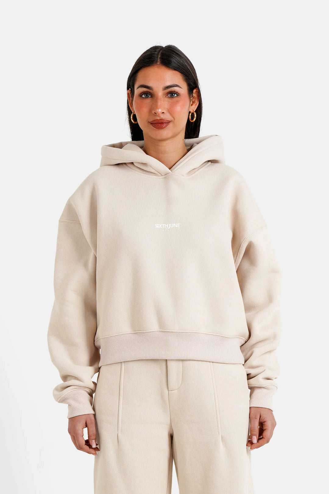 Sixth June Metallic Flower Hood - Beige