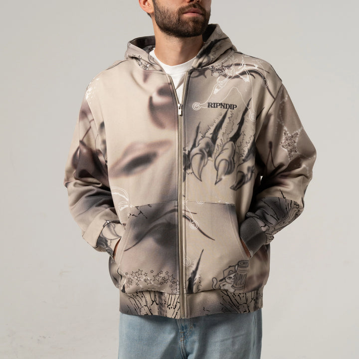 RipNDip Stargazing Zip Up Hoodie - Off White