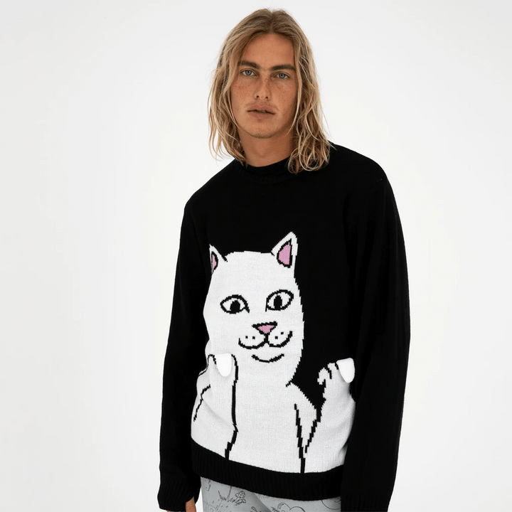 RipNDip Lord Nermal Flippy Knit Strick Sweater - Black