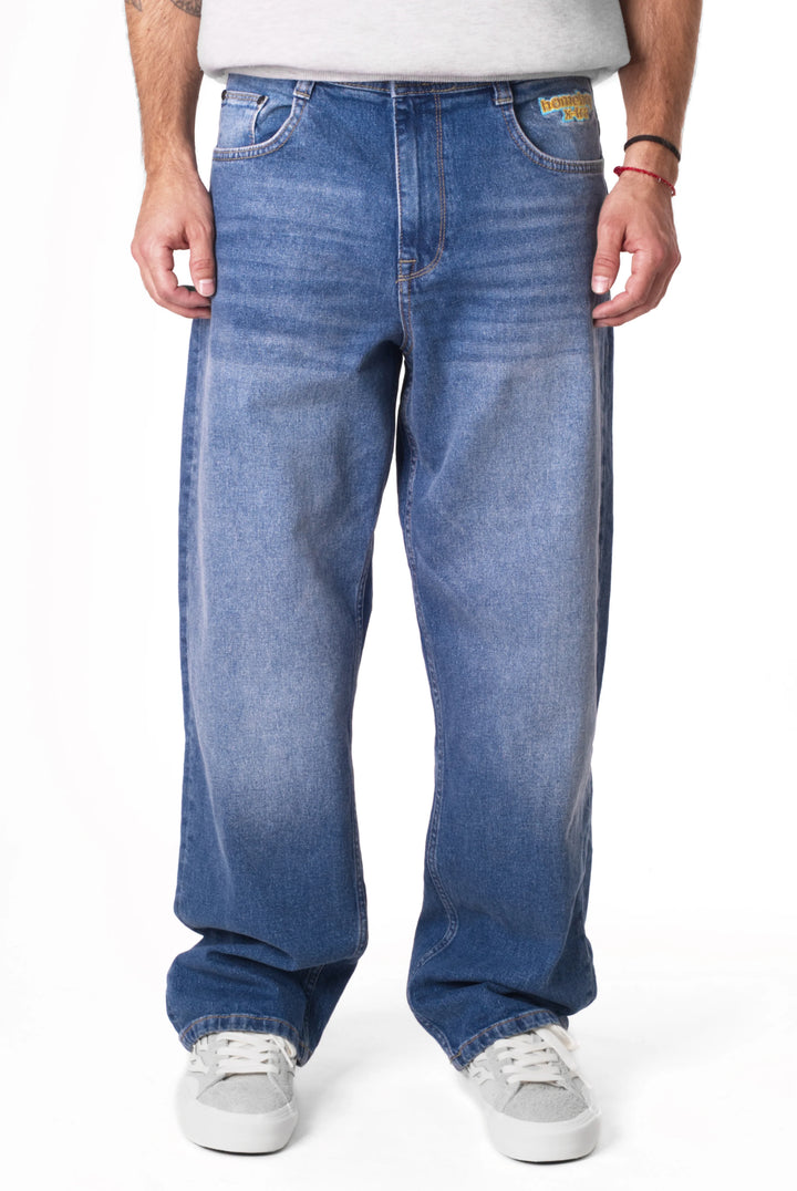 Homeboy x-tra BAGGY Wiskers Denim VINTAGE BLUE