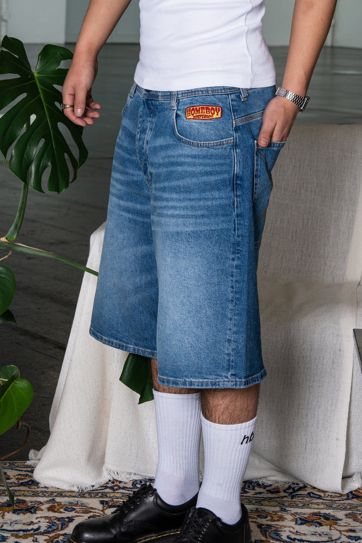 Homeboy x-tra DESPERADO Denim SHORTS VINTAGE BLUE